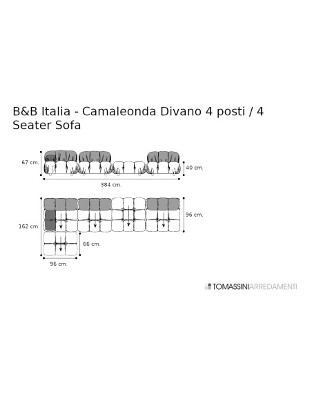 Divano Camaleonda 4 posti verde (Offerta Expo) B&B Italia - 9