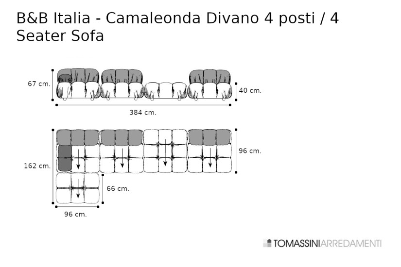 Canapé Camaleonda 4 places vert (Offre Expo) B&B Italia - 9