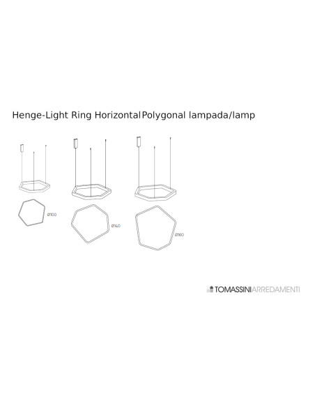 Light Ring Horizontal Polygonal Suspension Lamp Henge - 7