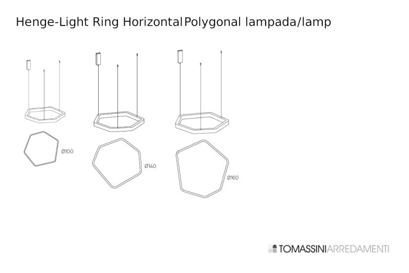 Lampada a sospensione Light Ring Horizontal Polygonal Henge - 7