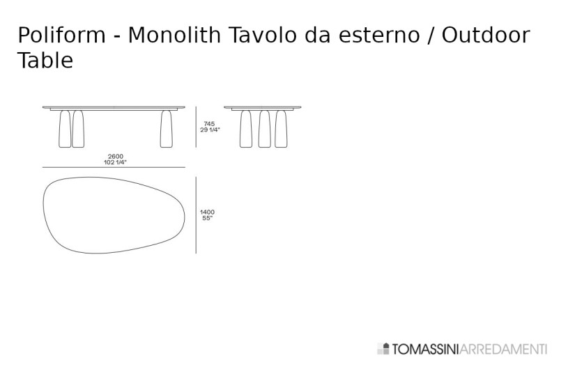 Monolith Outdoor Table Poliform - 6