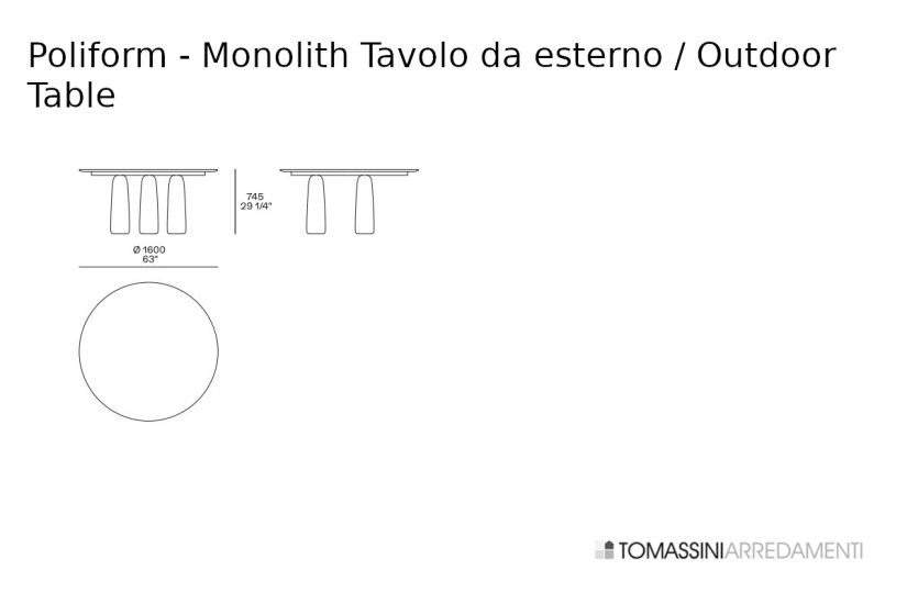 Table d'extérieur Monolith Poliform - 7