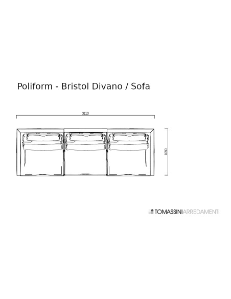 Canapé Bristol en tissu gris (Offre Expo) Poliform - 7