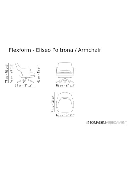 Poltrona Eliseo in pelle marrone (Offerta Expo) Flexform - 8