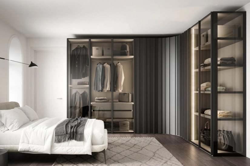 Stave Hinged Doors Wardrobe Novamobili - 2