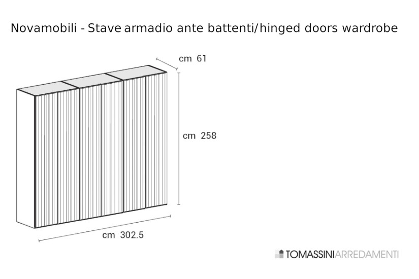 Stave Hinged Doors Wardrobe Novamobili - 7