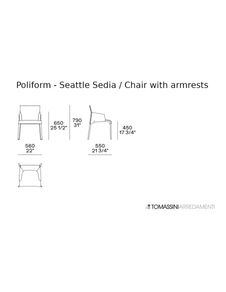 Seattle Chair with armrests (Expo Offer) Poliform - 8