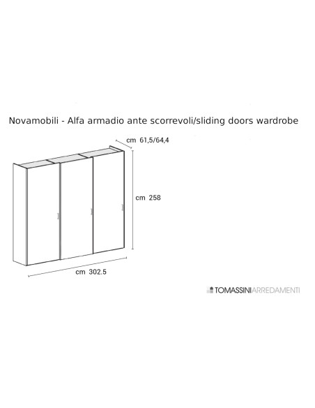 Alfa Sliding Doors Wardrobe Novamobili - 5