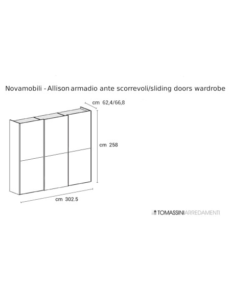 Allison Sliding Doors Wardrobe Novamobili - 5