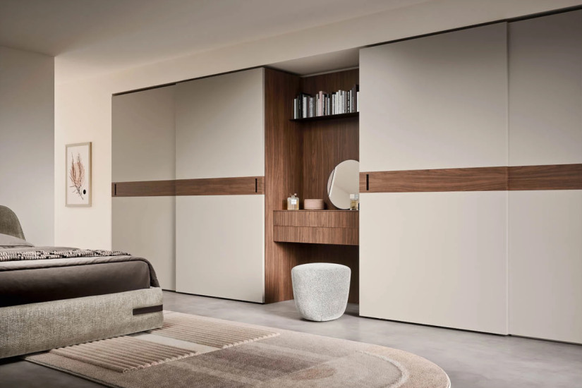 Class Flush-Closing Sliding Doors Wardrobe Novamobili - 3