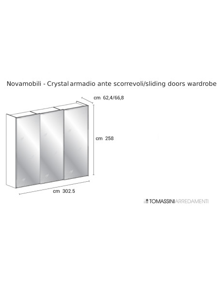 Crystal Sliding Doors Wardrobe Novamobili - 5