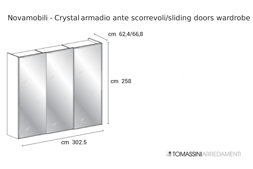 Armoire Crystal à portes coulissantes Novamobili - 5