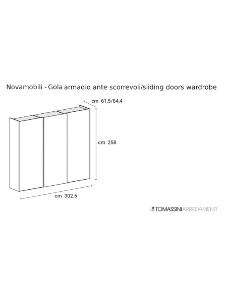 Armoire Gola à portes coulissantes Novamobili - 5
