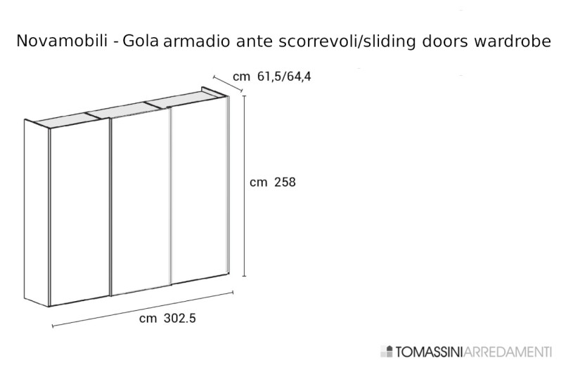Gola Sliding Doors Wardrobe Novamobili - 5