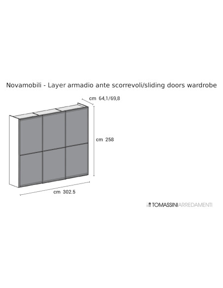 Layer Sliding Doors Wardrobe Novamobili - 6