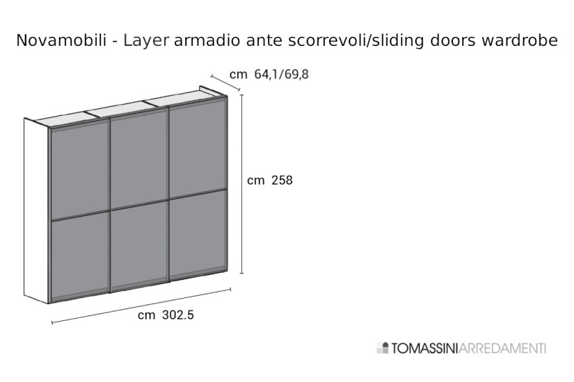 Armoire Layer à portes coulissantes Novamobili - 6