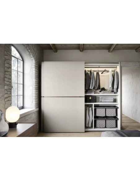 Middle Flush-Closing Sliding Doors Wardrobe Novamobili - 2
