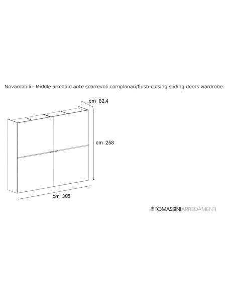 Armadio Middle ante scorrevoli complanari Novamobili - 6