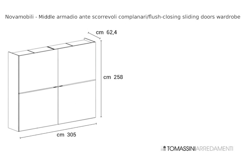 Armoires Middle à portes coulissantes affleurantes Novamobili - 6