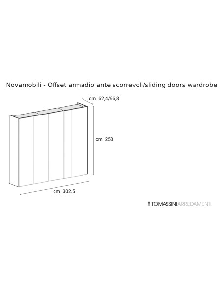 Armoire Offset avec portes coulissantes Novamobili - 6