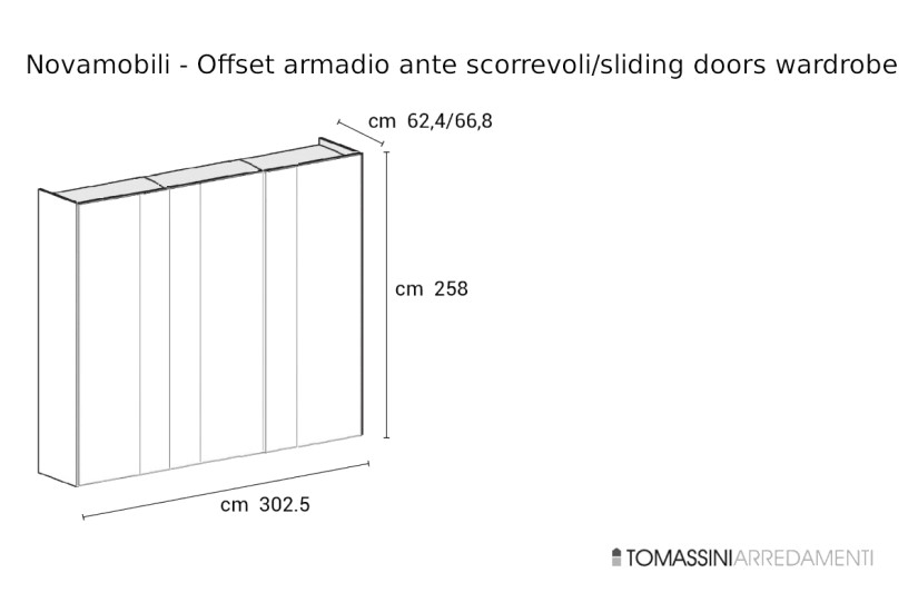 Armoire Offset avec portes coulissantes Novamobili - 6