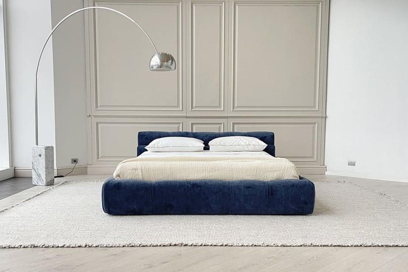 Lit Tufty-Bed en tissu bleu B&B Italia - 1