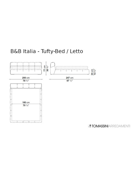 Lit Tufty-Bed en tissu bleu B&B Italia - 9