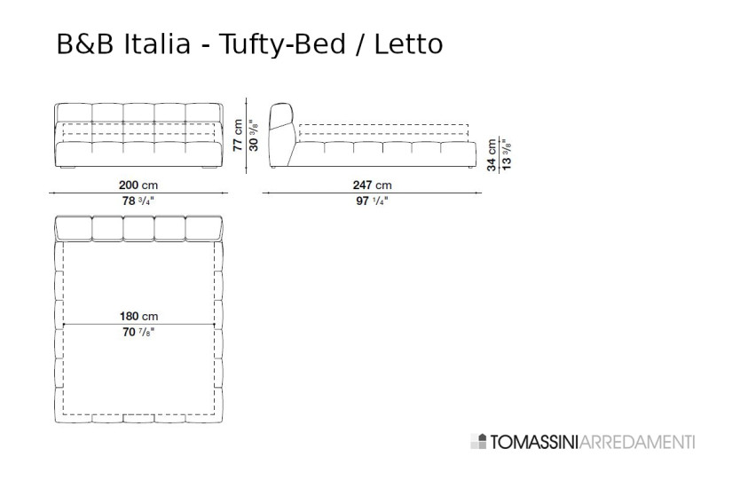 Lit Tufty-Bed en tissu bleu B&B Italia - 9