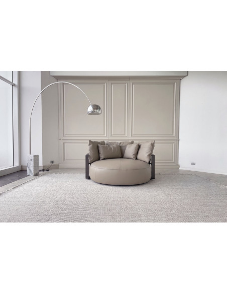 Divano circolare Scarlett in pelle grigia (Offerta Expo) Poliform - 2
