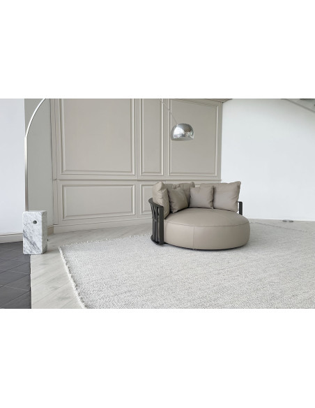 Canapé circulaire Scarlett en cuir gris (Offre Expo) Poliform - 3