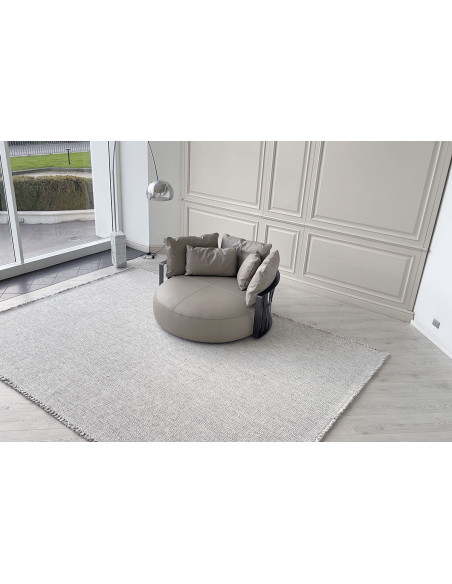 Divano circolare Scarlett in pelle grigia (Offerta Expo) Poliform - 6