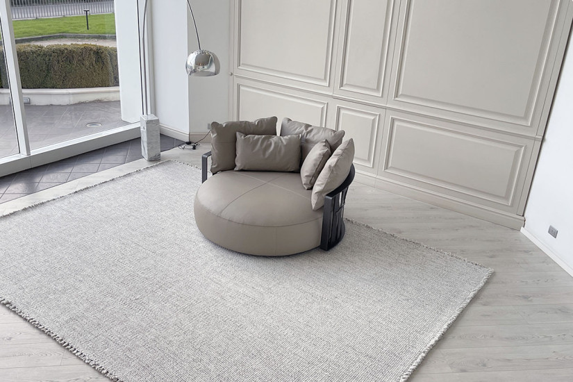 Canapé circulaire Scarlett en cuir gris (Offre Expo) Poliform - 6