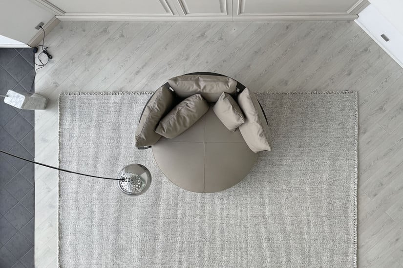 Canapé circulaire Scarlett en cuir gris (Offre Expo) Poliform - 8