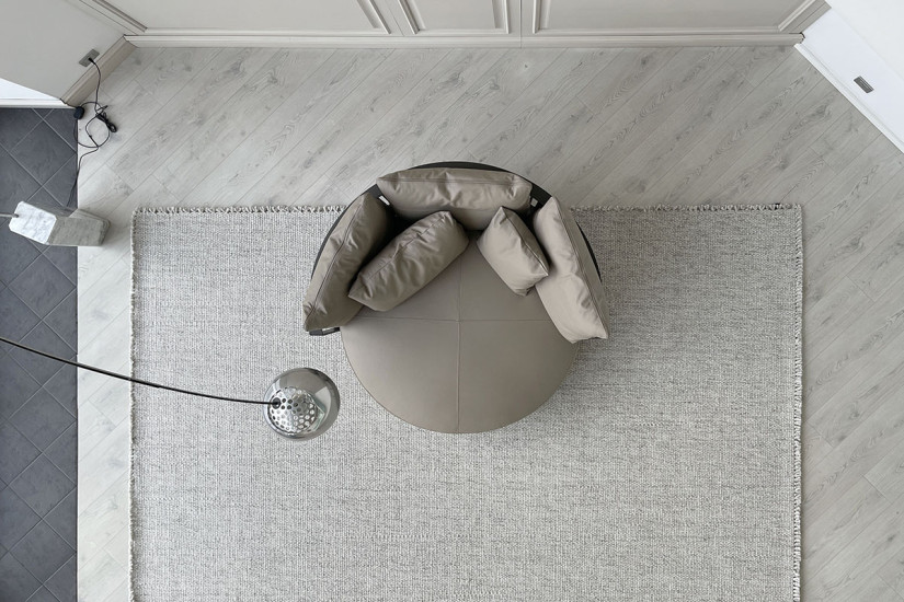 Divano circolare Scarlett in pelle grigia (Offerta Expo) Poliform - 8