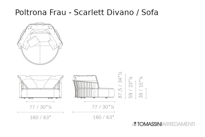 Scarlett Grey Leather Round Sofa (Expo Offer) Poltrona Frau - 9