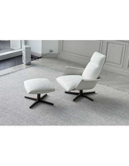 Clori White Fabric Armchair with Pouf (Expo Offer) Giorgetti - 5