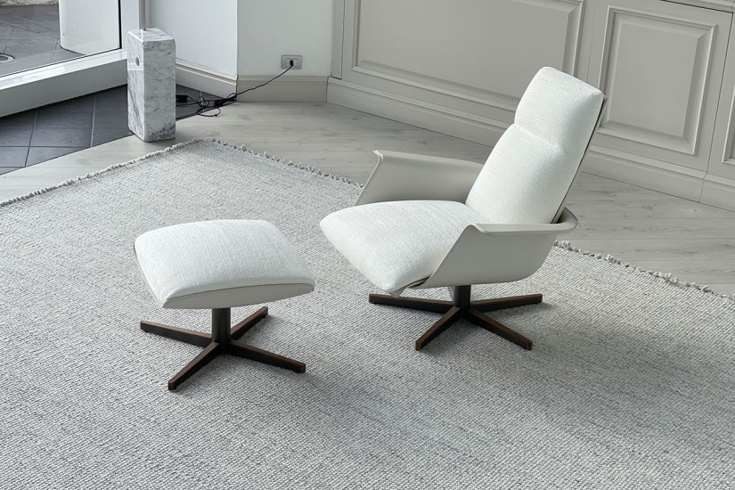 Poltrona e Pouf Clori in tessuto bianco (Offerta Expo) Giorgetti - 5