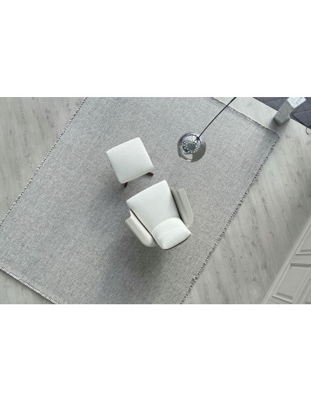 Clori White Fabric Armchair with Pouf (Expo Offer) Giorgetti - 6