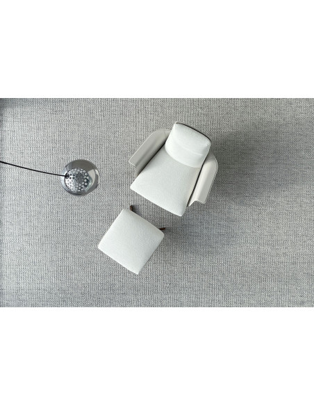 Fauteuil et pouf Clori en tissu blanc (Offre Expo) Giorgetti - 7