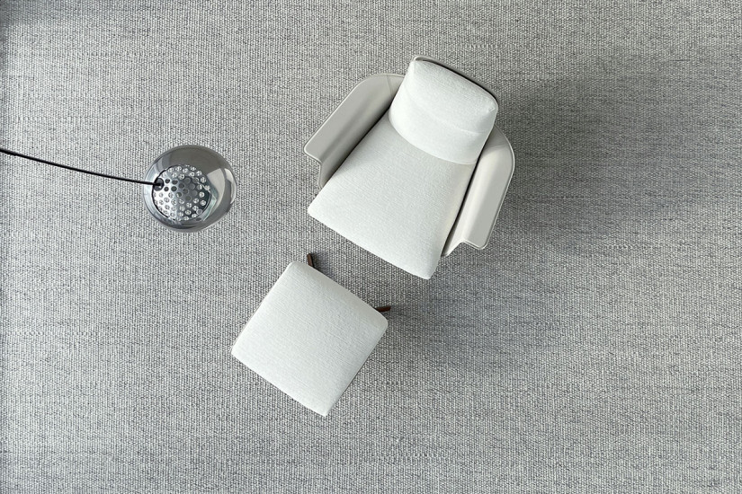 Fauteuil et pouf Clori en tissu blanc (Offre Expo) Giorgetti - 7