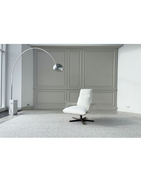Fauteuil et Pouf Clori en tissu blanc (Offre Expo) Giorgetti - 1
