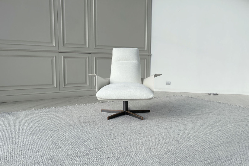 Poltrona e Pouf Clori in tessuto bianco (Offerta Expo) Giorgetti - 2