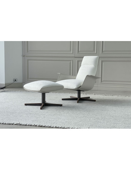 Poltrona e Pouf Clori in tessuto bianco (Offerta Expo) Giorgetti - 4