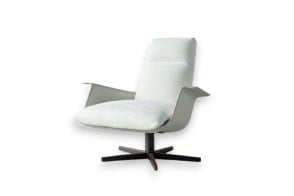 Poltrona e Pouf Clori in tessuto bianco (Offerta Expo) Giorgetti - 8