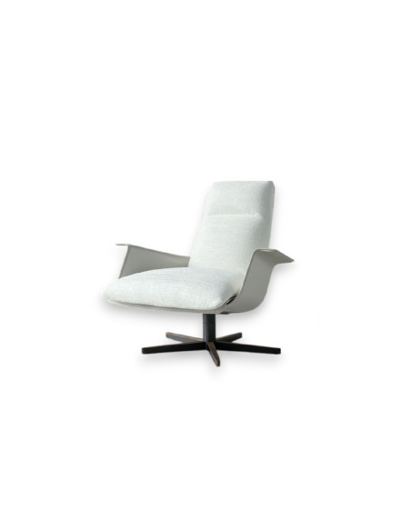 Clori White Fabric Armchair with Pouf (Expo Offer) Giorgetti - 8