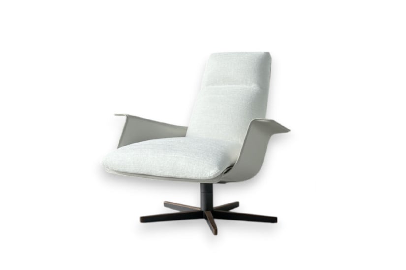 Clori White Fabric Armchair with Pouf (Expo Offer) Giorgetti - 8