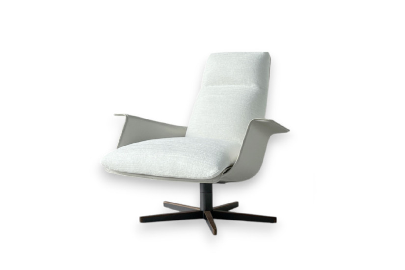Fauteuil et Pouf Clori en tissu blanc (Offre Expo) Giorgetti - 8