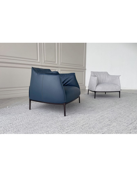 Fauteuil Archibald Large en cuir bleu (Offre Expo) Poltrona Frau - 2