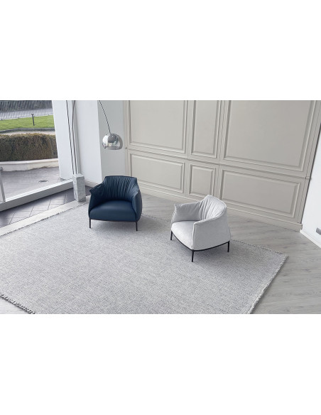 Poltrona Archibald Large in pelle blu (Offerta Expo) Poltrona Frau - 5