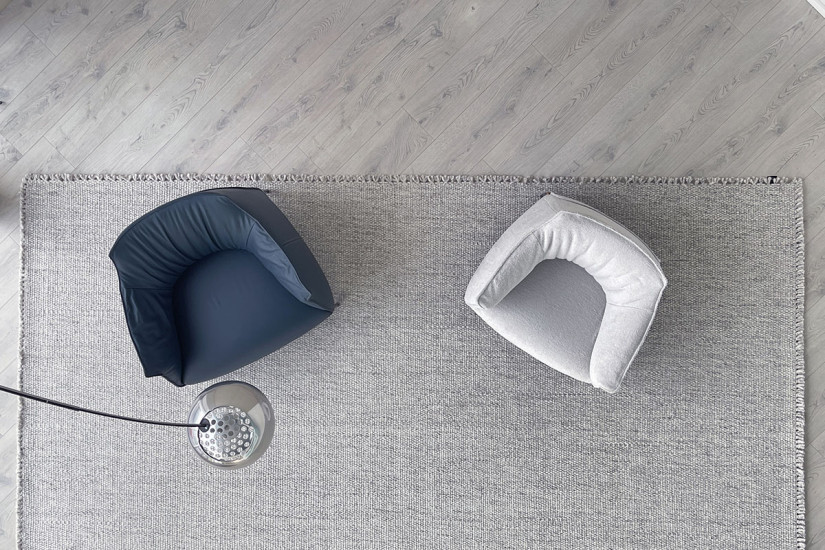 Poltrona Archibald Large in pelle blu (Offerta Expo) Poltrona Frau - 7